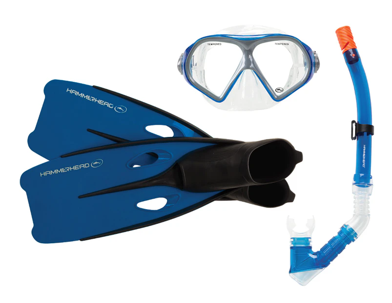 Hammerhead Reef Mask Fin & Snorkel Set - Blue