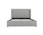 Athanas Fabric Gas Lift Storage Queen Bed - Light Grey