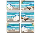 Country Kitchen Paradise Cinnamon Cork Backed Drink Coasters Set 6