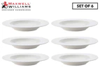 Set of 6 Maxwell & Williams 22.5cm White Basics Diamonds Rim Soup Bowl