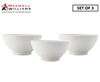 Set of 3 Maxwell & Williams 20cm White Basics Diamonds Noodle Bowl