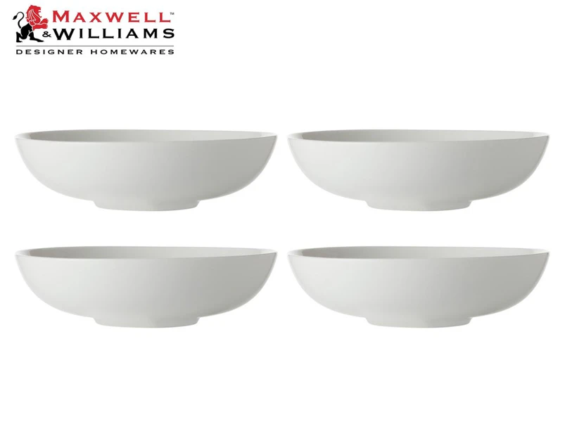 Set of 4 Maxwell & Williams 18.5cm White Basics Shallow Coupe Bowl