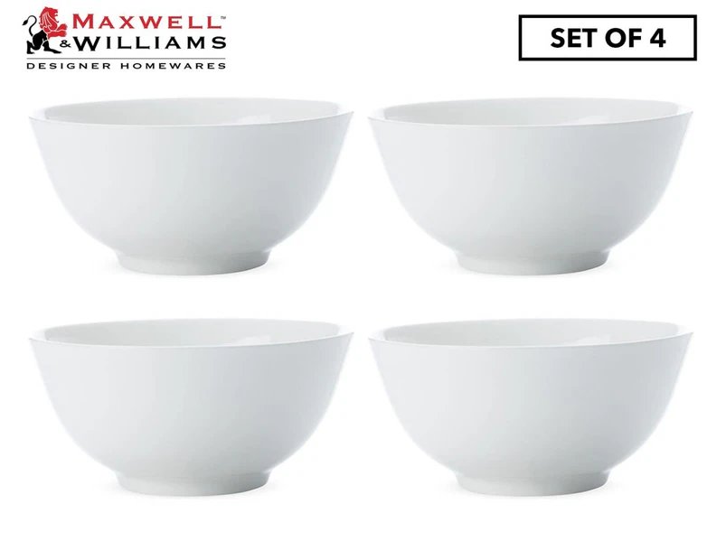 Set of 4 Maxwell & Williams 23cm Cashmere Noodle Bowls - White
