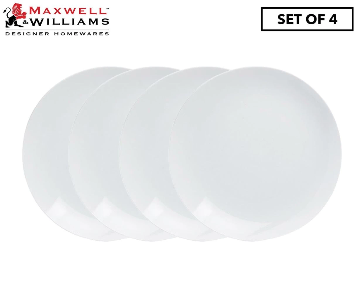 Set Of 4 Maxwell & Williams 27cm Cashmere Coupe Dinner Plates - White