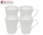 Set of 4 Maxwell & Williams 320mL Cashmere Conical Mug - White