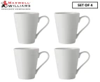 Set of 4 Maxwell WIlliams 300mL White Basics Conical Mug