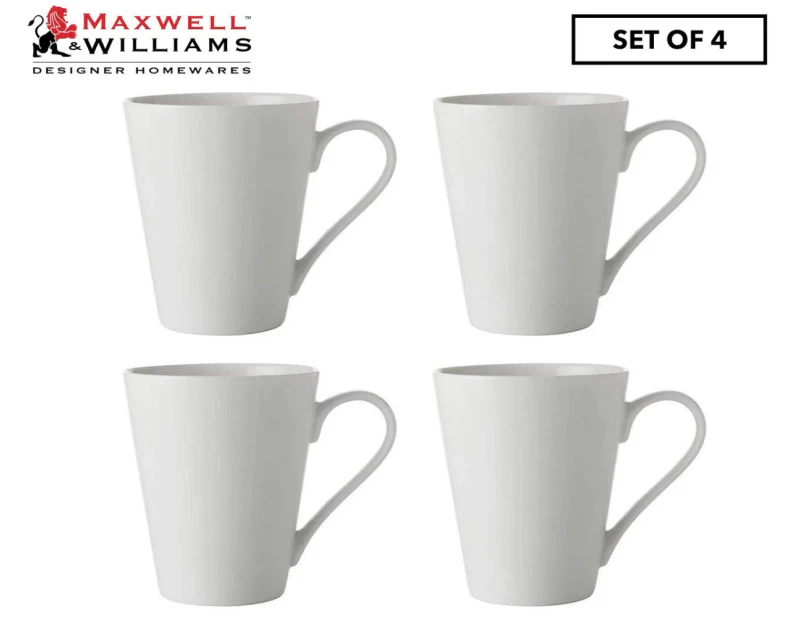Set of 4 Maxwell WIlliams 300mL White Basics Conical Mug
