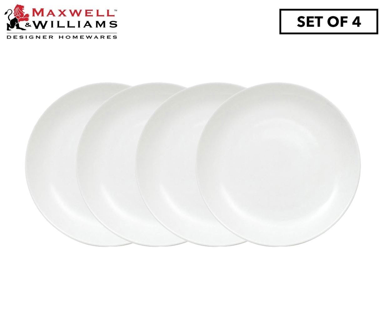 Set of 4 Maxwell & Williams 16cm Cashmere Coupe Side Plates - White ...