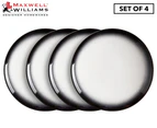 Maxwell & Williams 27cm Caviar Granite Coupe Plates - Black/White Set of 4