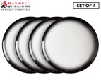 Set of 4 Maxwell & Williams 15cm Caviar Granite Coupe Plates - Black/White