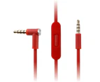 REYTID Replacement Red Audio Cable Compatible with Beats by Dr Dre Solo3 and Studio 3.0 Wireless Headphones w/ In-Line Remote & Mic - Compatible with - Red