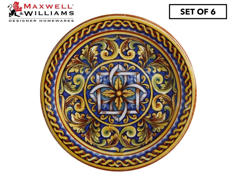 Set Of 6 Maxwell & Williams 26.5cm Ceramica Salerno Ceramic Dinner Plates - Duomo