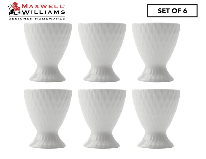 Set of 6 Maxwell Williams White Basics Diamonds Egg Cup