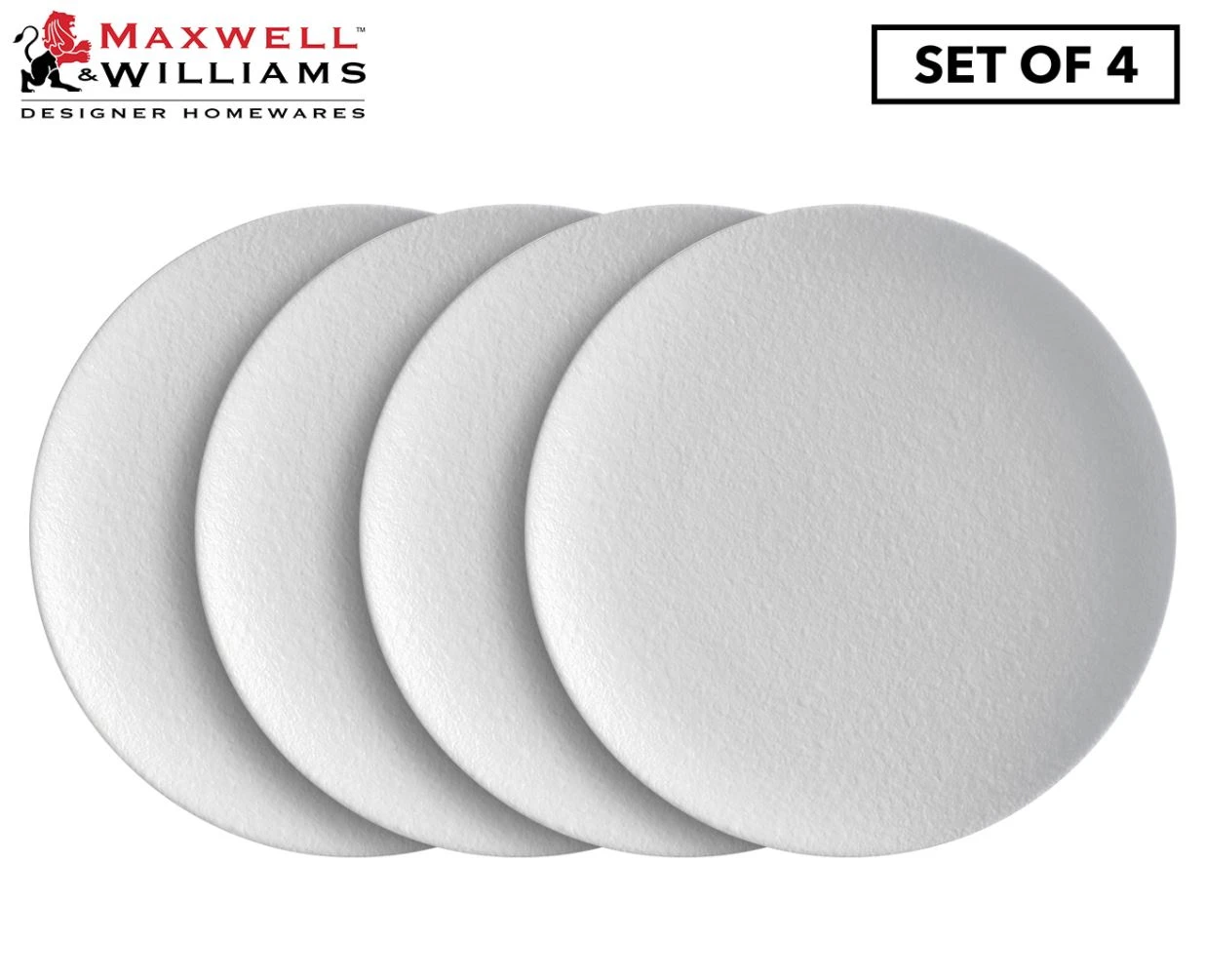 Set of 4 Maxwell & Williams 15cm Caviar Coupe Plates - White