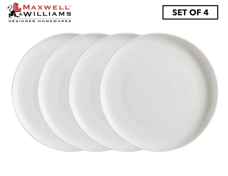 Set of 4 Maxwell & Williams 23cm Cashmere High Rim Entree Plates - White