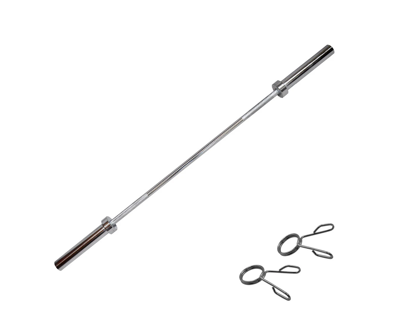 150cm 5 FT Chrome Olympic Barbell Bar 5 Foot Bar Weight & 2 Free Spring Collars