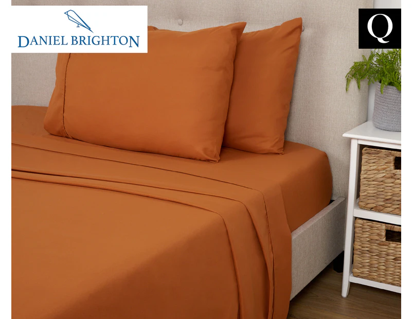 Daniel Brighton Microfibre Queen Bed Sheet Set - Rust