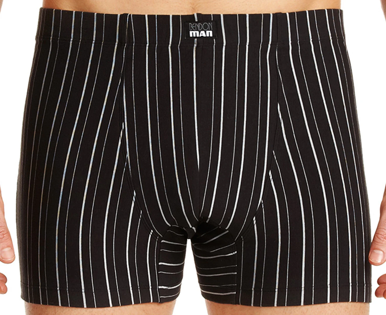 Bendon Men's Cotton Stretch Trunks - Black/White