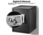 50L Electronic Safe Digital Security Box Home Office Cash Deposit Password - Black