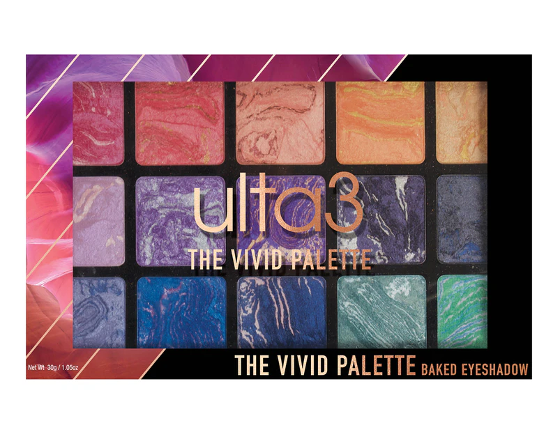 Ulta3 Vivid Baked Eyeshadow Palette 30g - Assorted