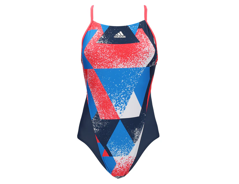 Adidas Women's Rio Art Energy One-Piece Swimsuit - Mineral Blue/Shock Red