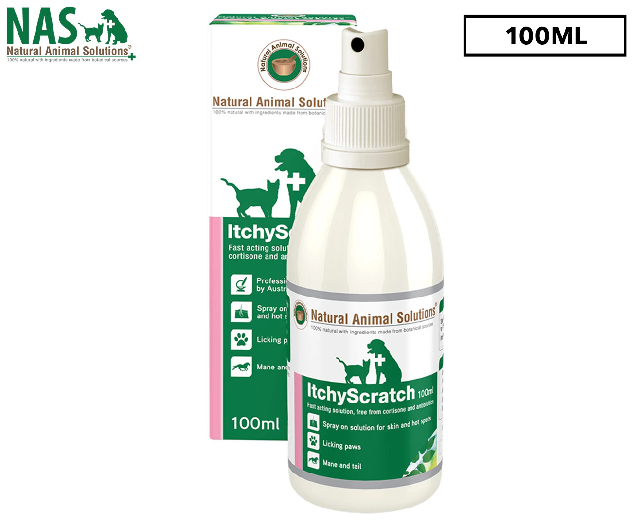 Natural Animal Solutions Itchy Scratch Skin Treatment for Cats & Dogs - 100ml