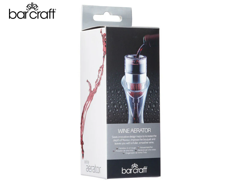 Barcraft 14.5cm Wine Aerator Plastic Aerating Pourer Oxygenator Flavour Enhancer