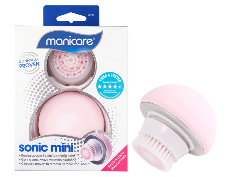 Manicare Sonic Mini Rechargeable Facial Cleansing Brush - Pink