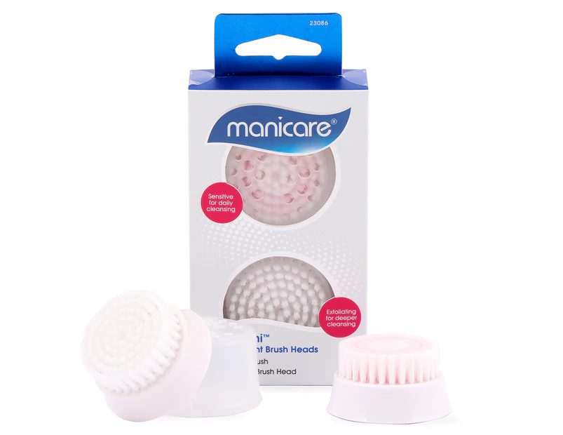 2pk Manicare Sonic Mini Replacement Brush Heads - Pink/White