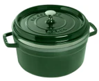 Staub 26cm/5.2L Round Cast Iron Cocotte Pot w/ Steamer Cooking Serving Pot Green