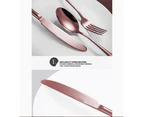 60 pcs Stainless Steel Cutlery Set Rose Gold Knife Fork Spoon Stylish Teaspoon Kitchen