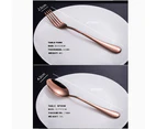 32 pcs Stainless Steel Cutlery Set Rose Gold Knife Fork Spoon Stylish Teaspoon Kitchen