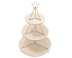 Ladelle Medium Sparkle Christmas Tree Serving Stand - Gold/Natural