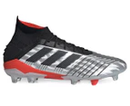 Adidas Men's Predator 19.1 Firm Ground Cleats - Silver Metallic/Core Black/Hi-Res Red