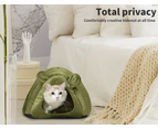 Pet Bed Beds Bedding Cat House Calming Warm Soft Cushion Mattress Comfy Green M