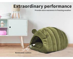 Pet Bed Beds Bedding Cat House Calming Warm Soft Cushion Mattress Comfy Green M