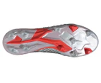 Adidas Men's Predator 19.1 Firm Ground Cleats - Silver Metallic/Core Black/Hi-Res Red