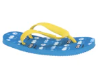 Minions Kids' Glasses Print Thongs - Blue/Yellow