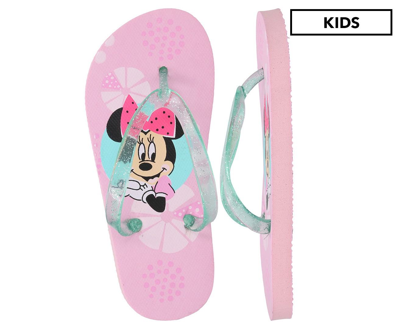 Minnie Mouse Girls' Glitter Thongs - Pink | Catch.co.nz