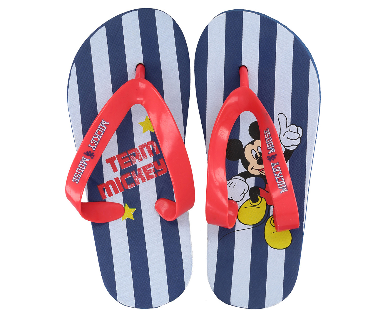 Mickey Mouse Boys' Stripe Print Thongs - Blue | Catch.co.nz