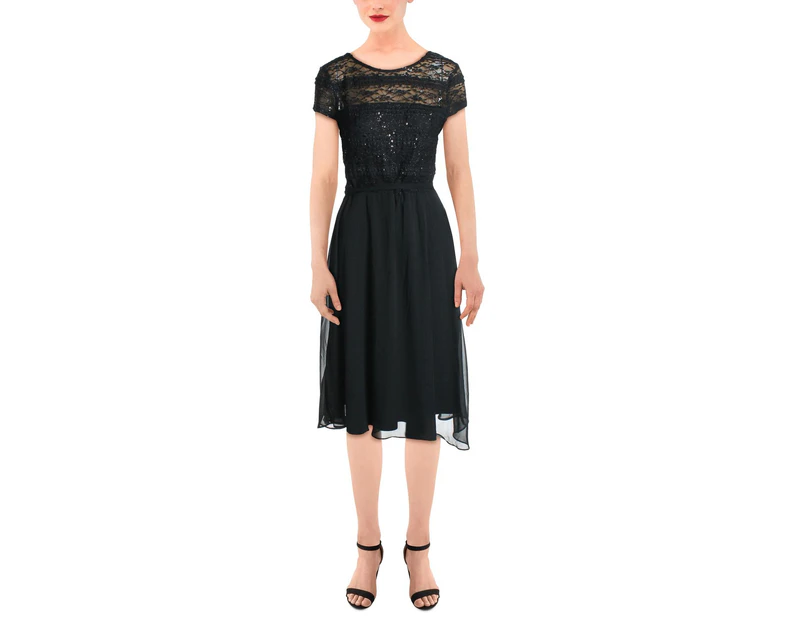 Madison Leigh Women's Dresses Midi Dress - Color: Black
