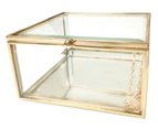 Large Gold Cube Trellis Box 18cm x 18cm x 9cm