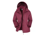 Mountain Warehouse Womens 3 in 1 Jacket Water Resistant Triclimate Coat Ladies - Burgundy