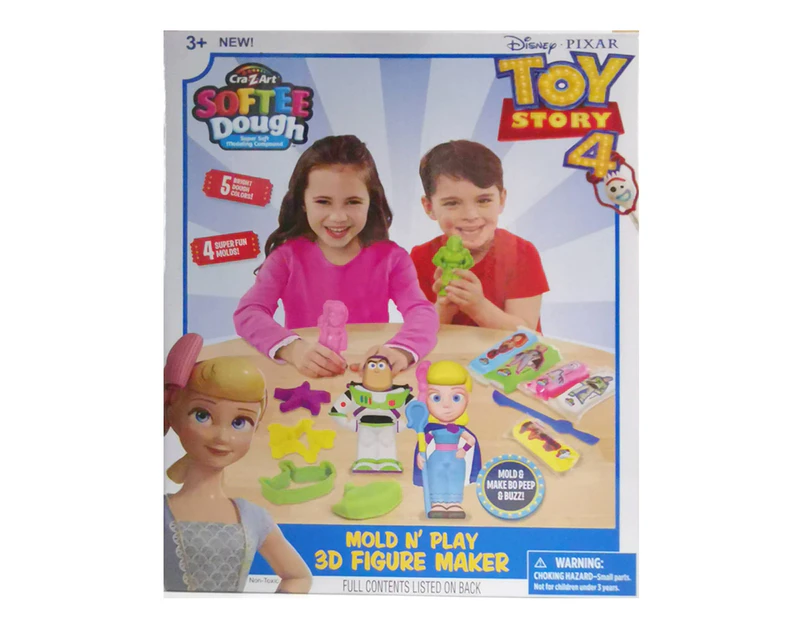 Toy Story 4 Softee Dough Mold-N-Play Figure Maker Kids Toy Bo Peep & Buzz 4y+