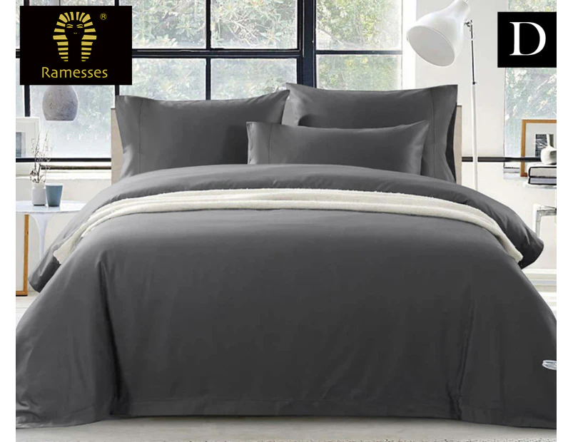 Ramesses 1500TC Egyptian Cotton Double Bed Quilt Cover Set - Charcoal