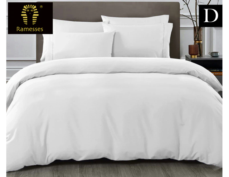 Ramesses 1500TC Egyptian Cotton Double Bed Quilt Cover Set - White
