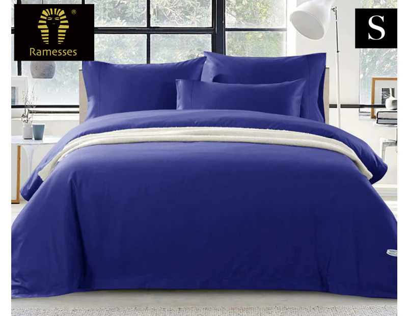 Ramesses 1500TC Egyptian Cotton Single Bed Quilt Cover Set - Royal Blue