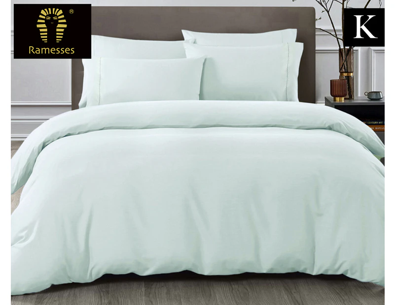 Ramesses 1500TC Egyptian Cotton King Bed Quilt Cover Set - Ice Blue
