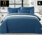 Ramesses 1500TC Egyptian Cotton King Bed Quilt Cover Set - Classic Blue