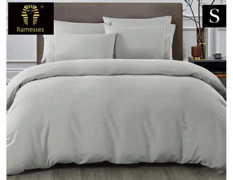 Ramesses 1500TC Egyptian Cotton Single Bed Quilt Cover Set - Grey